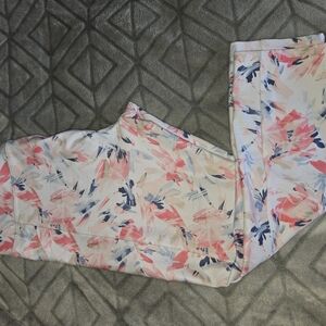 VOGO Athletica Pink and Blue Straight Leg Jeans Floral